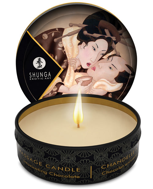 Shunga Excitation Mini Candlelight Massage Candle - 1 Oz Intoxicating Chocolate - LUST Depot