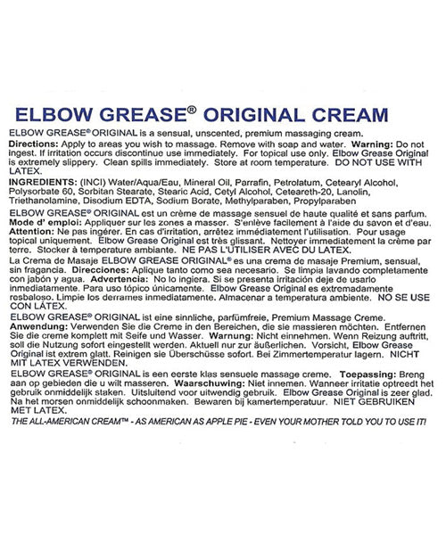 Elbow Grease Original Cream - 1 Oz - LUST Depot