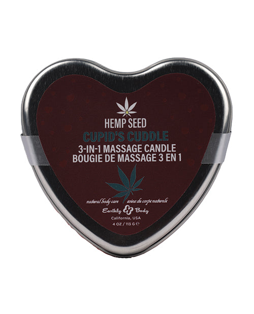 Earthly Body 2024 Valentines 3 In 1 Massage Heart Candle - 4 Oz Cupids Cuddle