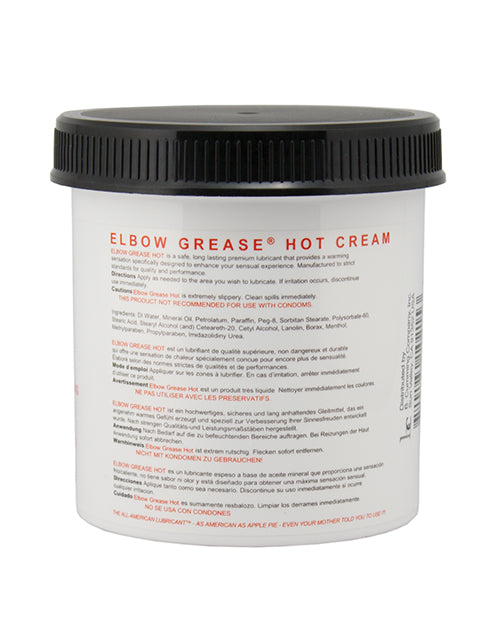 Elbow Grease Hot Cream - 15 Oz Jar - LUST Depot