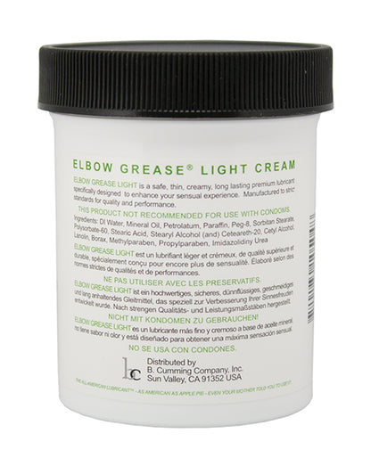 Elbow Grease Light Cream Jar - 4 Oz - LUST Depot