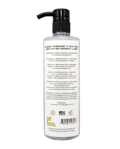 Elbow Grease H2o Classic/thick Gel - 16 Oz Pump - LUST Depot