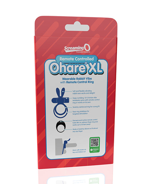 Screaming O Ohare Remote Controlled Vibrating Ring - XL Blue