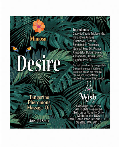 Desire Pheromone Massage Oil - 4 Oz Tangerine - LUST Depot