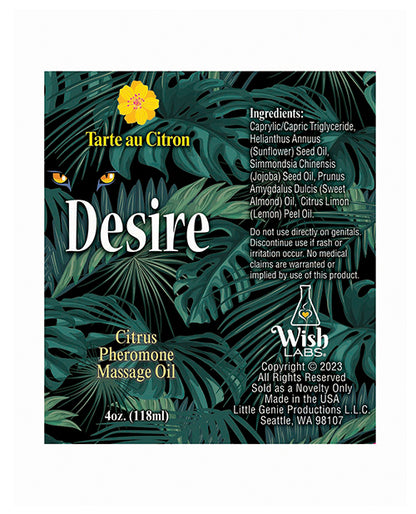 Desire Pheromone Massage Oil - 4 Oz Citrus - LUST Depot