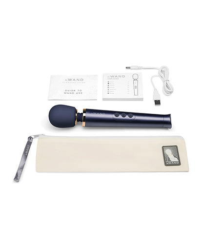 Le Wand Petite Rechargeable Vibrating Massager - Navy - LUST Depot