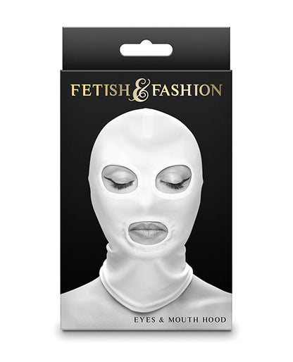 Fetish & Fashion Eyes & Mouth Hood - White