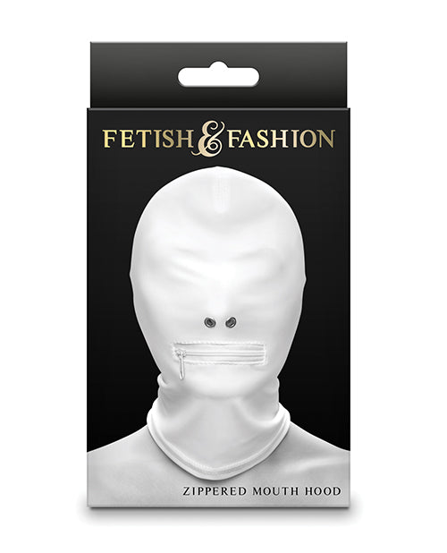 Fetish & Fashion Zippered Mouth Hood - White