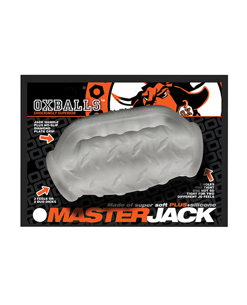 Oxballs MasterJack Double Penetration Stroker - Jo Clear Ice