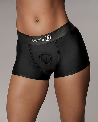 Shots Ouch Vibrating Strap On Boxer - Black M/l - LUST Depot