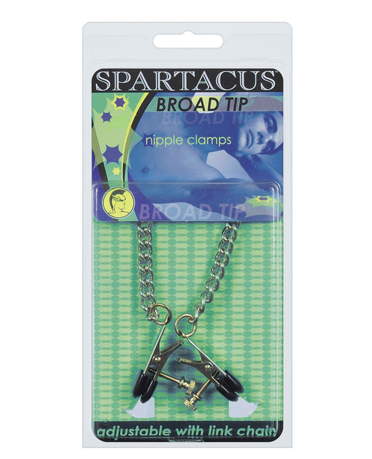 Spartacus Adjustable Broad Tip Nipple Clamps W-link Chain - LUST Depot