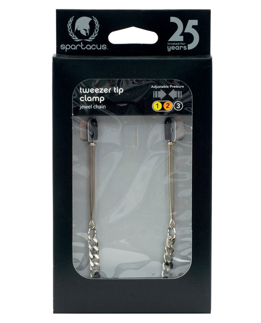 Spartacus Adjustable Tweezer Nipple Clamps W-jewel Chain - LUST Depot