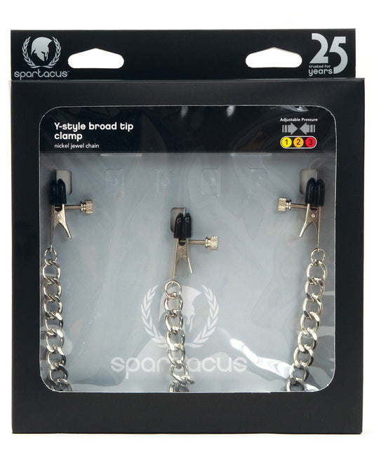Spartacus Y-style Broad Tip Nipple Clamps & Clit Clamp - LUST Depot