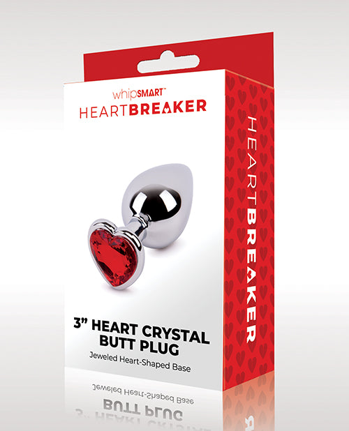 Whipsmart Heartbreaker 3" Heart Crystal Butt Plug - Red - LUST Depot