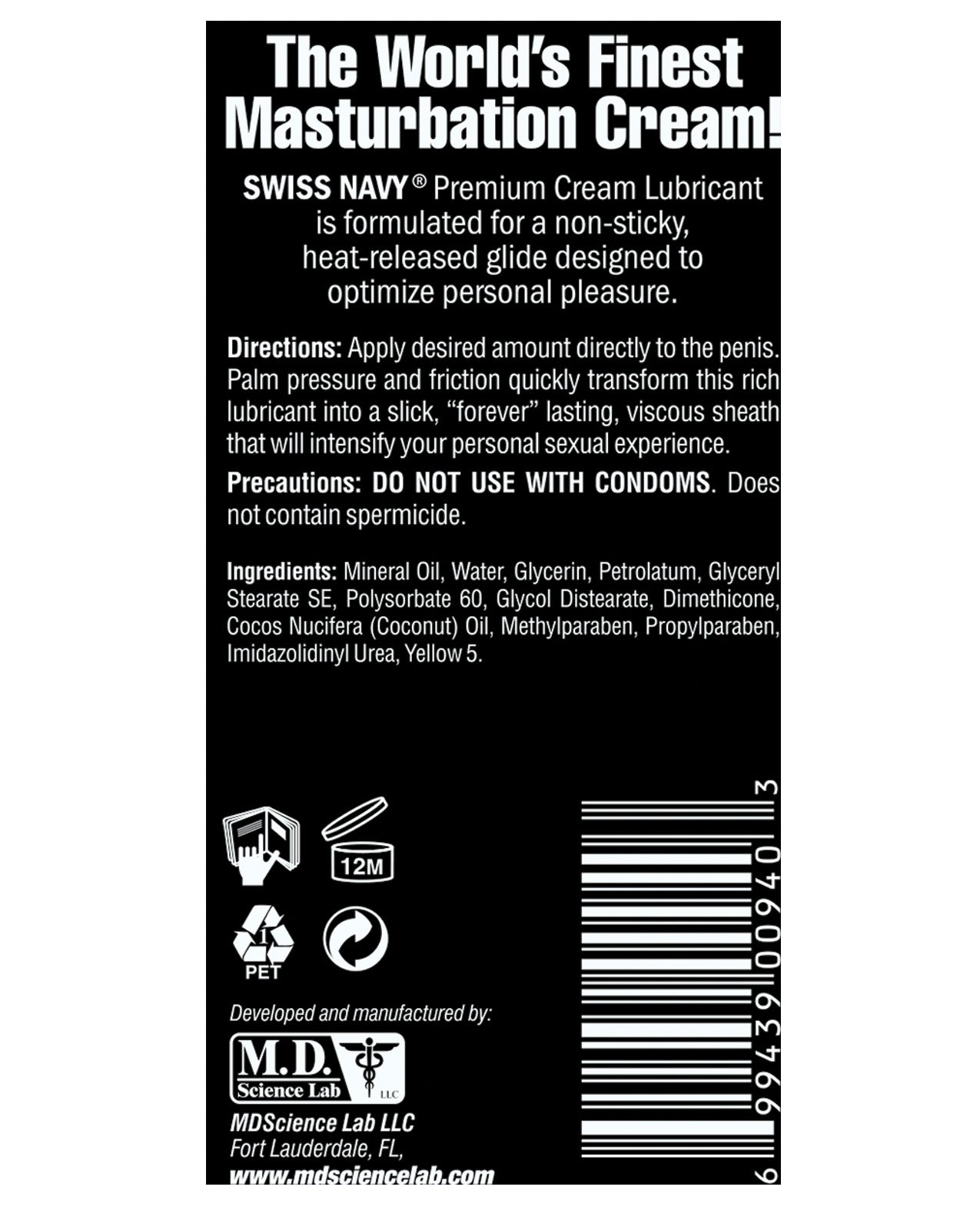 Swiss Navy Premium Masturbation Cream - 5 Oz Tube - LUST Depot