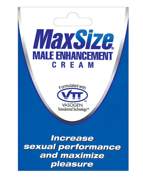 Max Size Male Enhancement Cream - Individual Foil Packet - LUST Depot