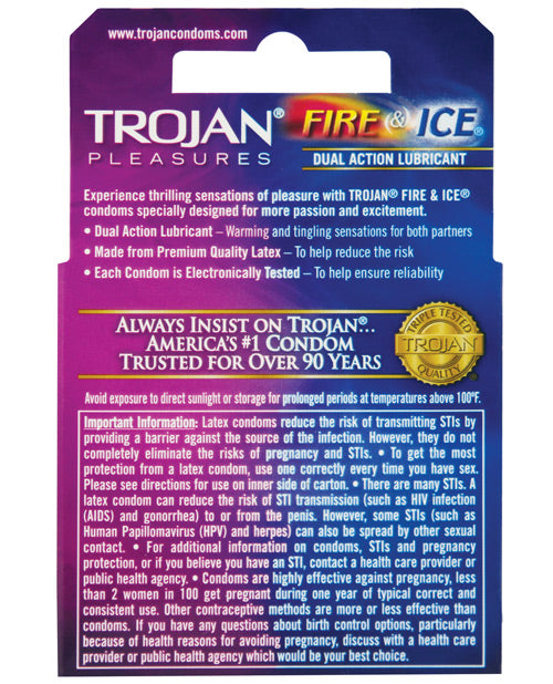 Trojan Fire & Ice Condoms - Box Of 3 - LUST Depot