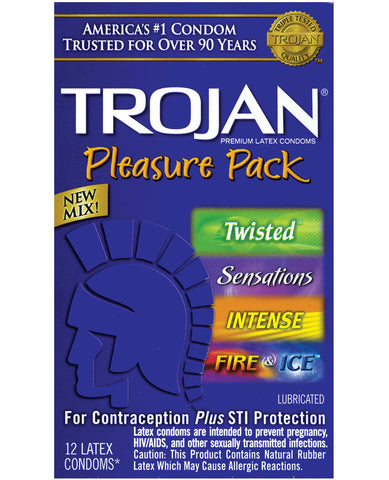 Trojan Pleasure Condoms - Asst. Box Of 12 - LUST Depot
