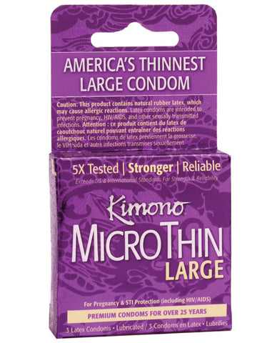 Kimono Micro Thin Large Condom - Box Of 3 - LUST Depot