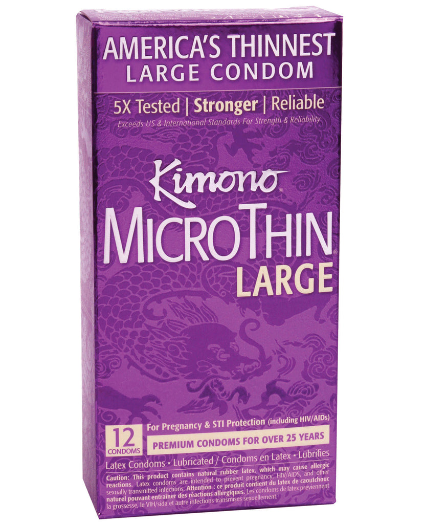 Kimono Micro Thin Large Condom - Box Of 12 - LUST Depot