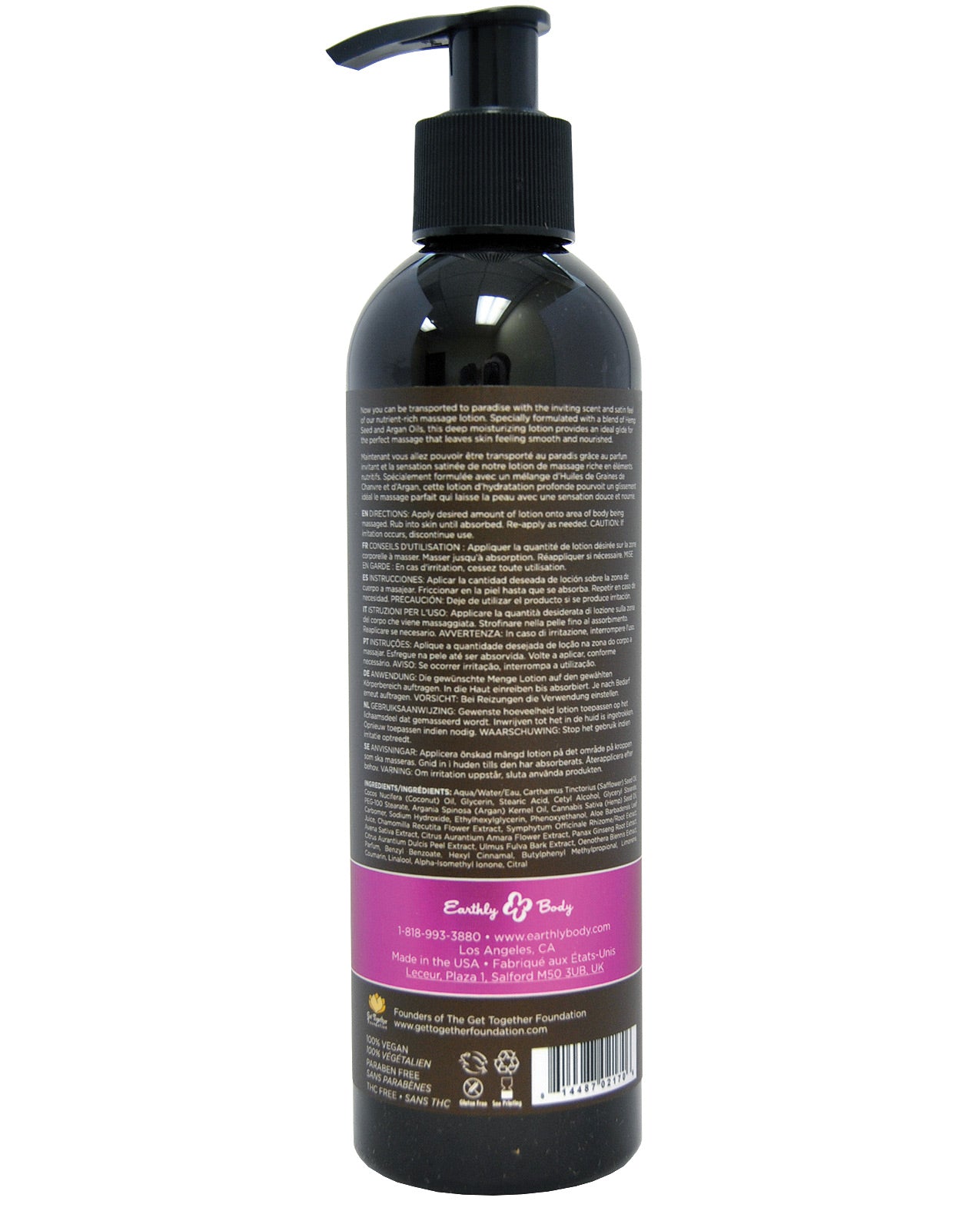Earthly Body Hemp Edible Massage Oil - 8 Oz French Vanilla - LUST Depot