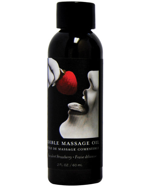 Earthly Body Edible Massage Oil - 2 Oz Strawberry - LUST Depot