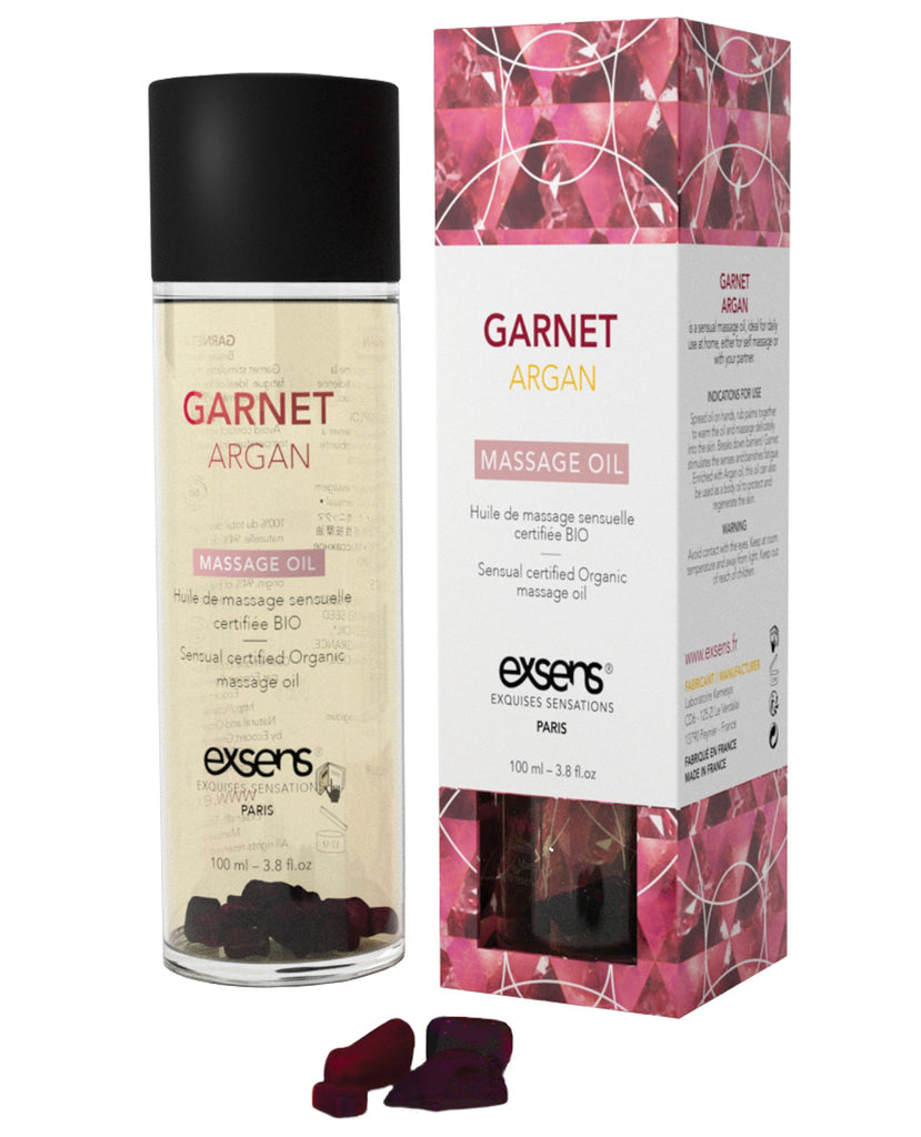 Exsens Of Paris Organic Massage Oil W-stones - Garnet Argan - LUST Depot