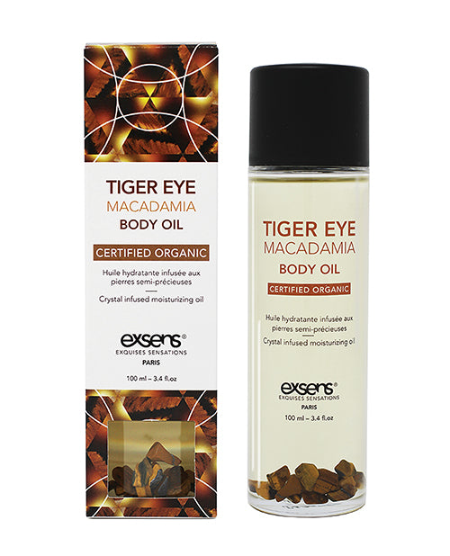 Exsens Organic Body Oil W-stones - Tiger Eye Macadamia 100 Ml - LUST Depot