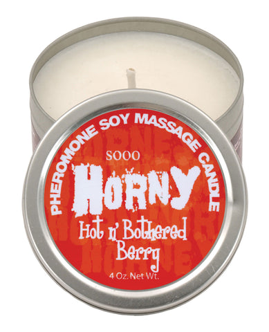 Sooo Horny Pheromone Soy Massage Candle - 4 Oz Berry - LUST Depot