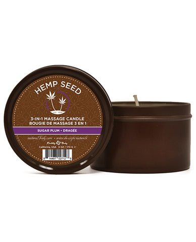 Earthly Body Holiday 2019 3 In 1 Massage Candle - 6 Oz Sugar Plum - LUST Depot