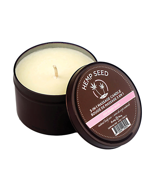 Earthly Body Suntouched Hemp Candle - 6 Oz Round Tin Zen Berry Rose - LUST Depot