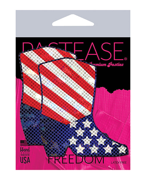 Pastease Premium Sparkling Stars & Strips Usa Cowboy Boot - Red-white-blue O-s - LUST Depot