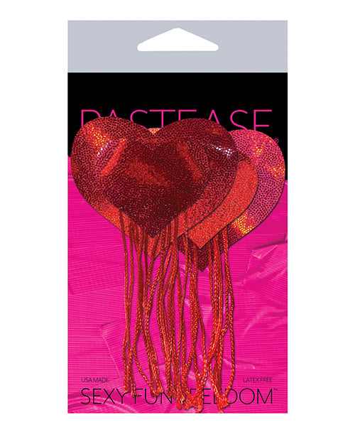 Pastease Tassel Holographic Heart - Red O-s - LUST Depot