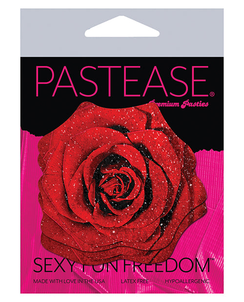 Pastease Glitter Velvet Blooming Rose - Red O-s - LUST Depot