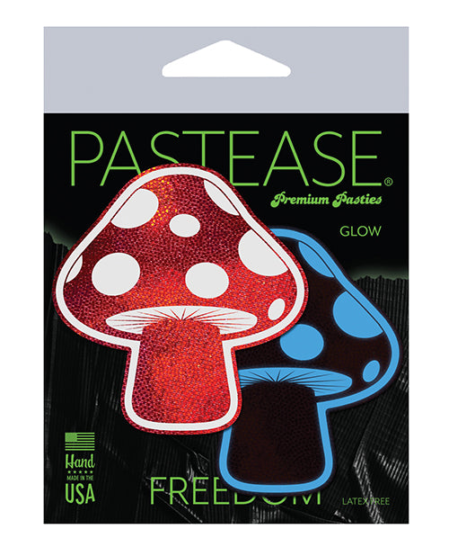 Pastease Premium Shiny Glow In The Dark Shroom - Red-white O-s - LUST Depot