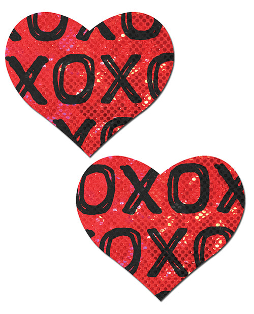 Pastease Glitter Xoxo Heart - Red-black O-s - LUST Depot