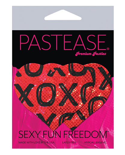 Pastease Glitter Xoxo Heart - Red-black O-s - LUST Depot