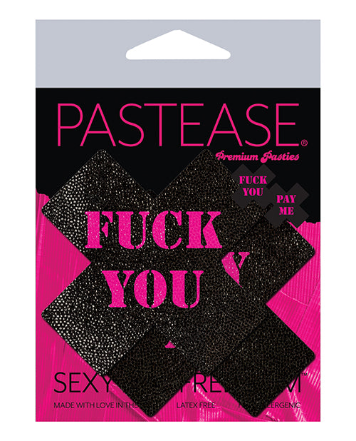 Pastease Fuck You Pay Me Cross - Black-pink O-s - LUST Depot
