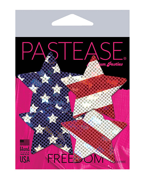 Pastease Premium Petites Glittering Stars & Stripes  - Red-white-blue O-s - LUST Depot