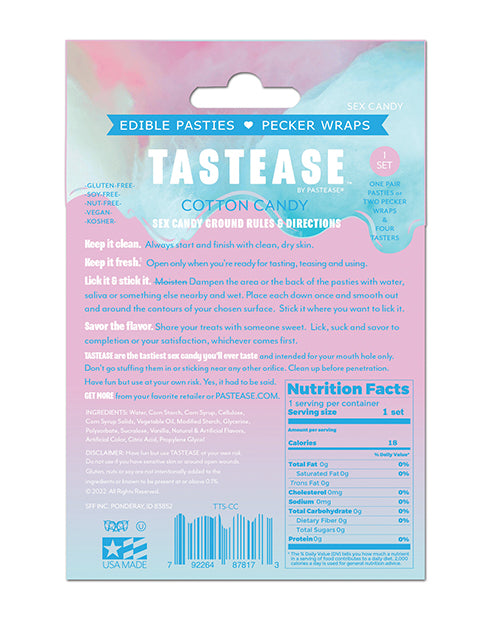 Pastease Tastease Edible Pasties & Pecker Wraps - Cotton Candy O-s - LUST Depot