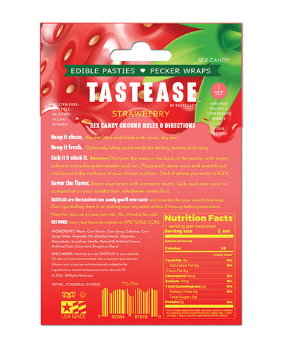 Pastease Tastease Edible Pasties & Pecker Wraps - Strawberry O-s - LUST Depot