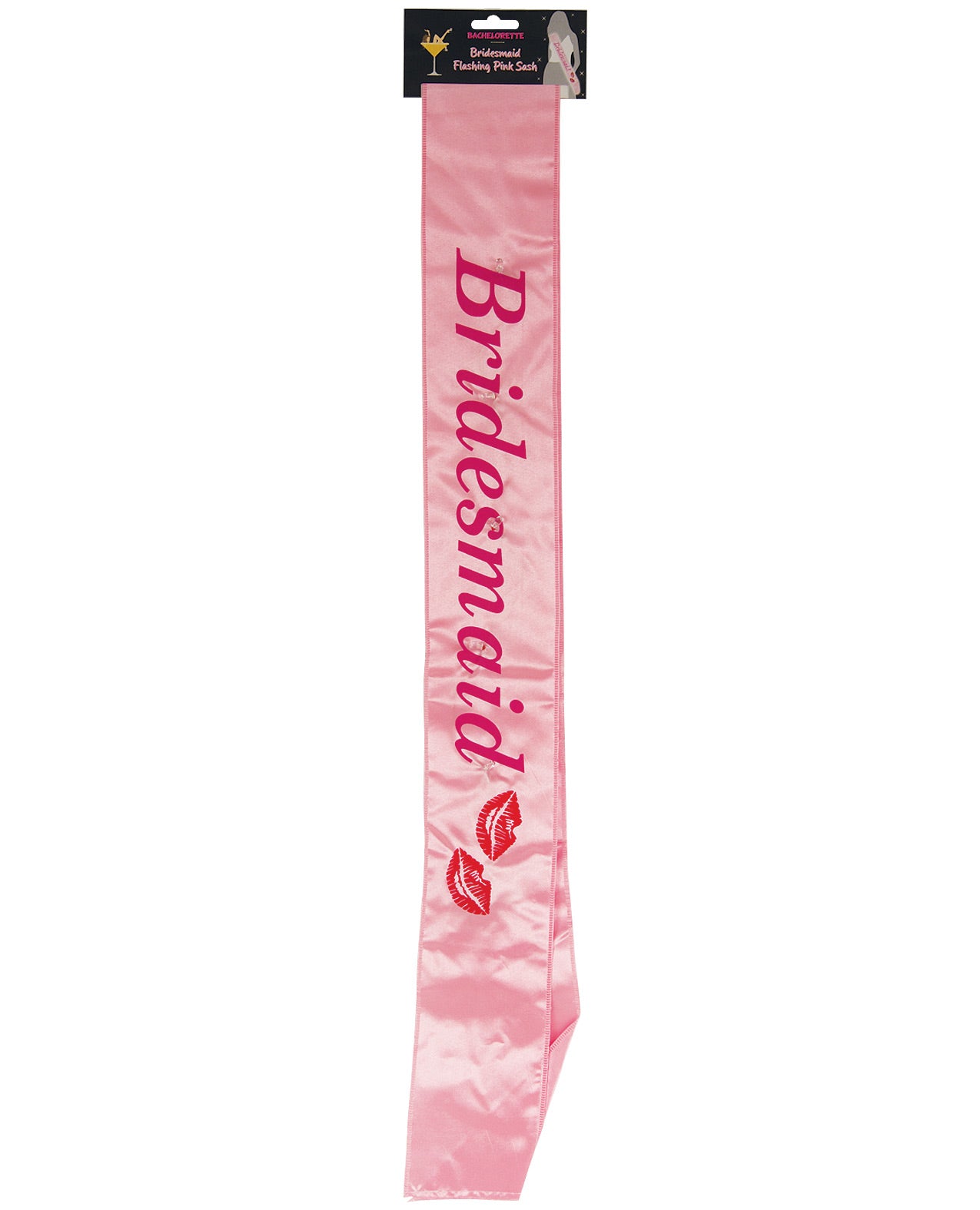 Bachelorette Bridesmaid Flashing Sash W-kisses - Pink - LUST Depot