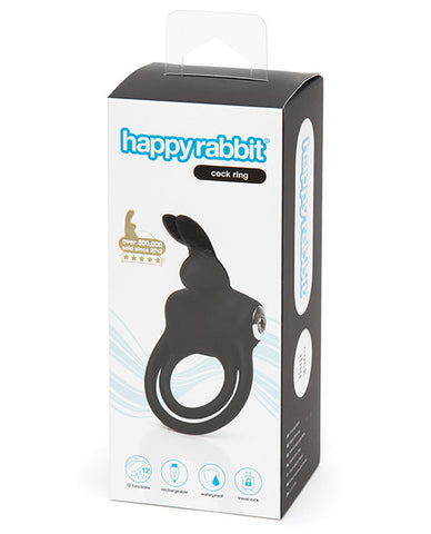 Happy Rabbit Love Ring Rechargeable - Black - LUST Depot