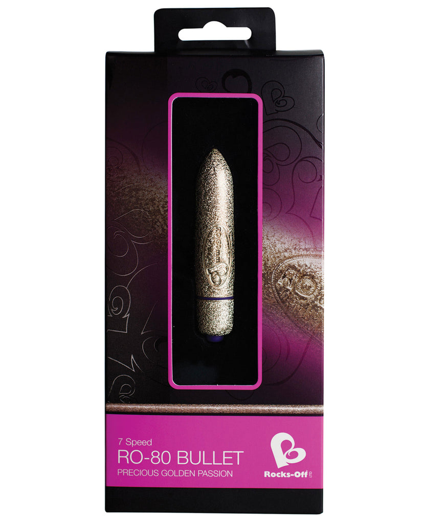 Rocks Off Precious Golden Passion Colored Ro-80 Mm Bullet - 7 Speed Gold - LUST Depot