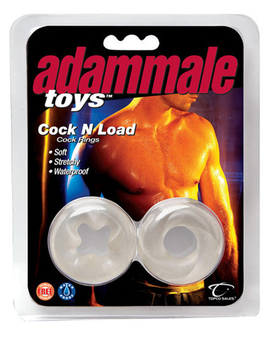 Adam Male Toys Cock N Load Cock Rings - Clear - LUST Depot