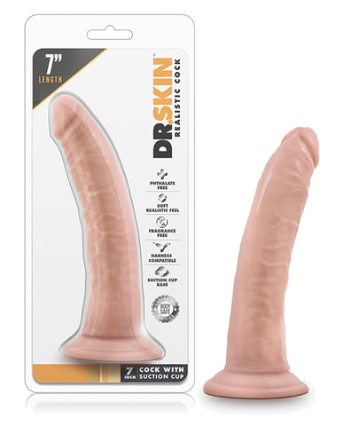Blush Dr. Skin 7" Cock W-suction Cup - Vanilla - LUST Depot