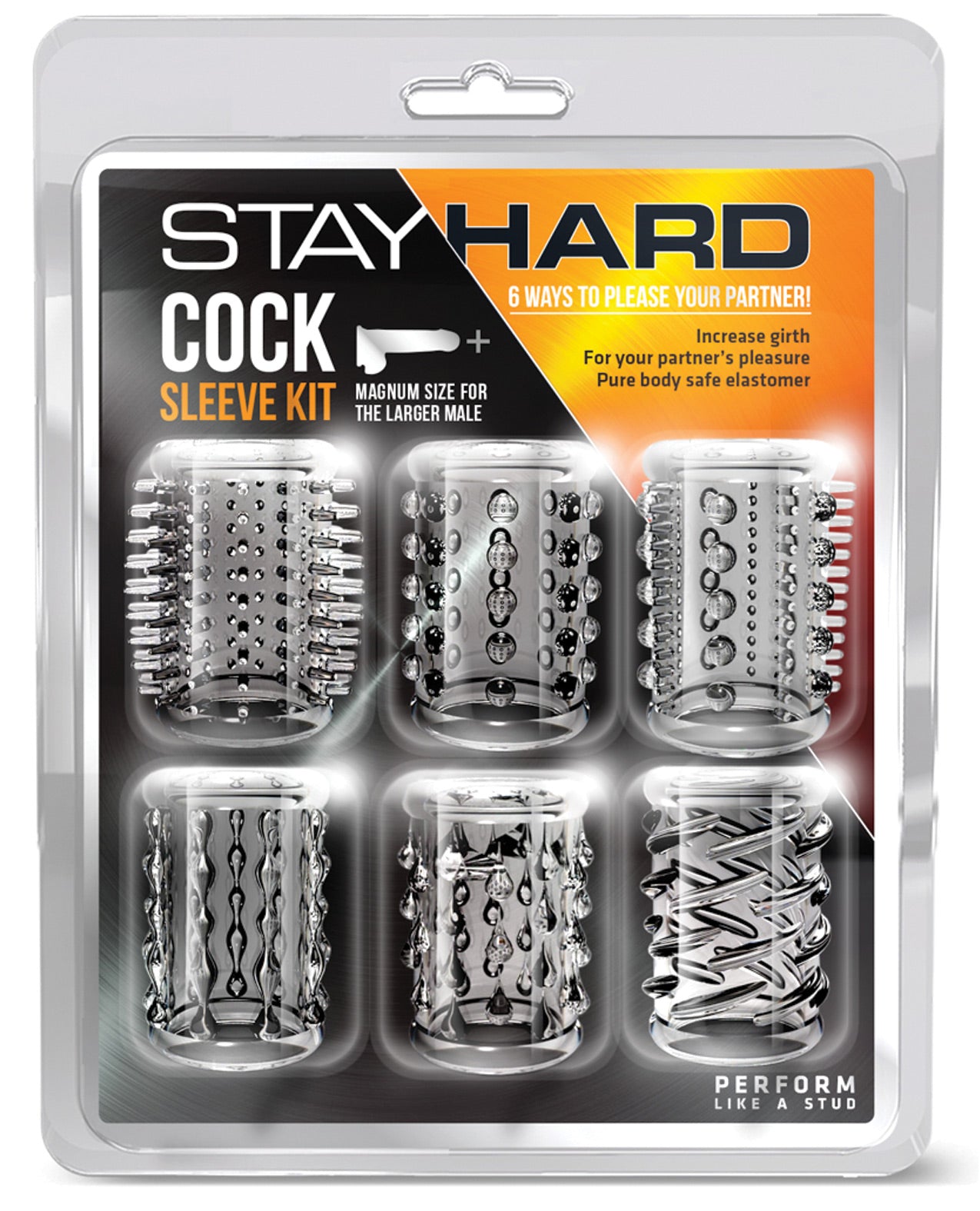 Blush Stay Hard Cock Sleeve Kit - Clear Box Of 6 - LUST Depot