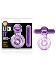 Blush Play With Me Lick It Vibrating Double Strap Cockring - Purple - LUST Depot