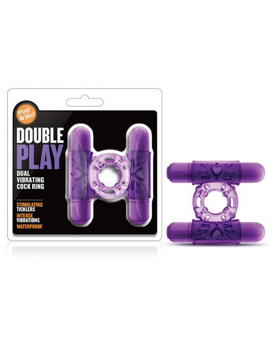 Blush Play With Me Double Play Dual Vibrating Cockring - Purple - LUST Depot