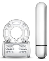 Blush Stay Hard 10 Function Vibrating Bull Ring Cock Ring - Clear - LUST Depot